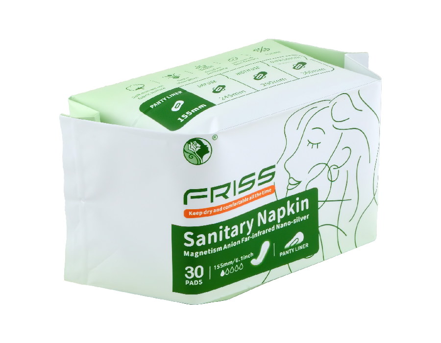 365231 FRISS Sanitary Pad Премиальные ежедневные гигиенические прокладки для женщин (Чип 4 в 1 с турмалином и наносеребром), 30шт/уп, 155мм,1 капля