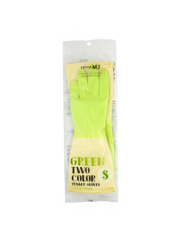 469705 MJ TWOTONE S Перчатки латексные хозяйственные двухцветные, размер S, 33см*19см, цвет зеленый / белый