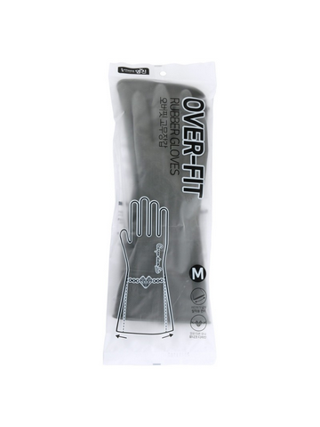 470664 Myungjin Overfit Rubber Gloves M Перчатки латексные хозяйственные размер M, 32см*21см, цвет темно-серый