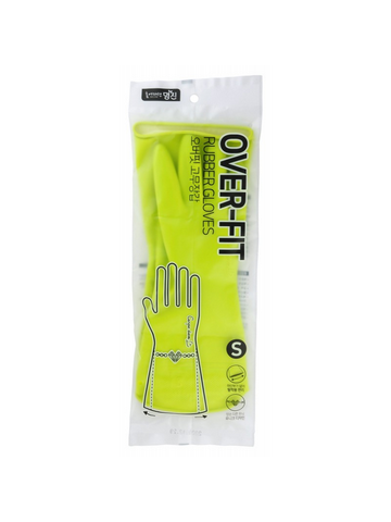 470671 Myungjin Overfit Rubber Gloves S Перчатки латексные хозяйственные размер S, 32см*20см, цвет салатовый