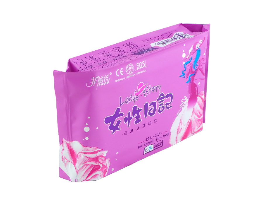 700555 FRISS Sanitary Pad “Lady`s story” / Премиальные гигиенические прокладки для женщин, ночные (Чип 4 в 1 с турмалином и наносеребром)